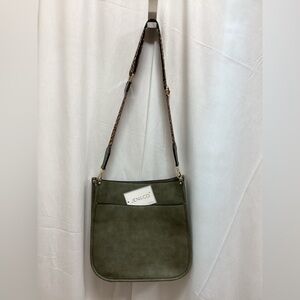 Olive Green Vegan Crossbody Bag